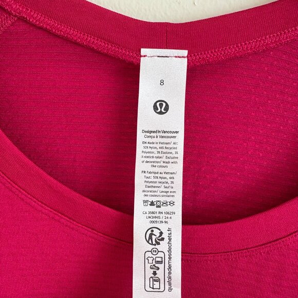 Lululemon Athletic Swiftly Tech Long Sleeve Shirt 2.0 Race Passionate NWT Size 8 - Picture 8 of 9